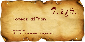 Tomecz Áron névjegykártya